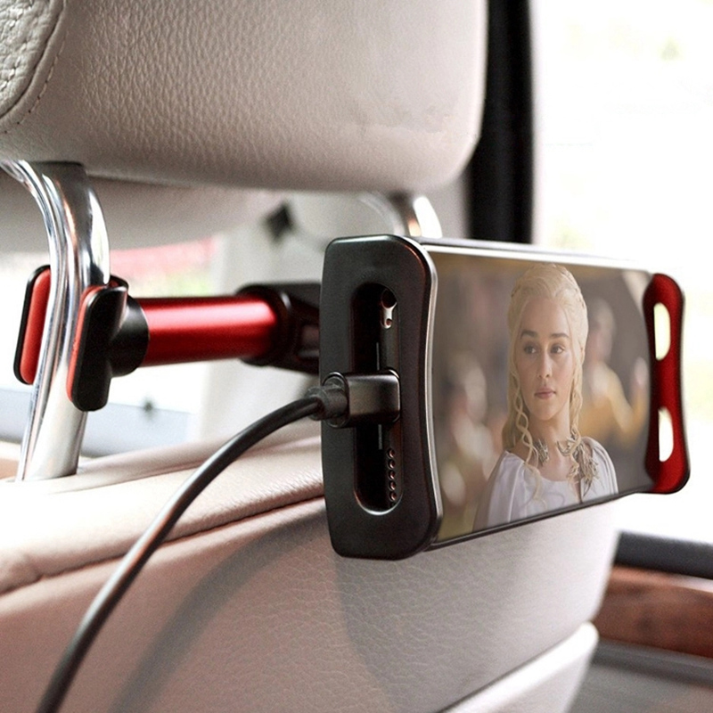 Backseat รถมือถือผู้ถือรถยนต์ที่นั่งด้านหลังโทรศัพท์แท็บเล็ตเมาท์สำหรับ iPhone 7 8 X iPad Samsung S8 พนักพิงศีรษะผู้ถือแท็บเล็ต